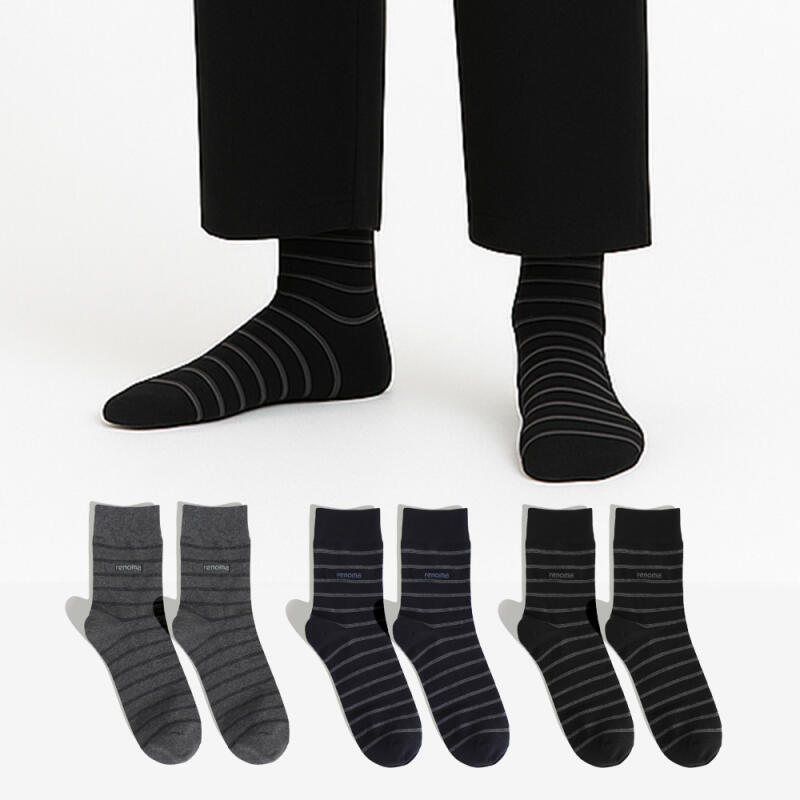 RENOMA Men s Line Casual Mid-Calf Socks 3-Pair Set FREE