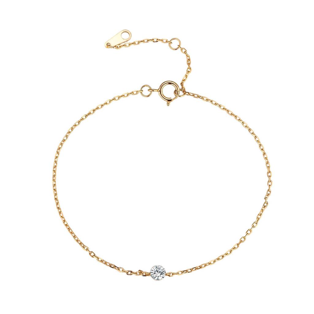 S925 Sterling Silver Single Stone Diamond Bracelet - Sparkling, Fashionable & Versatile Women's Jewelry