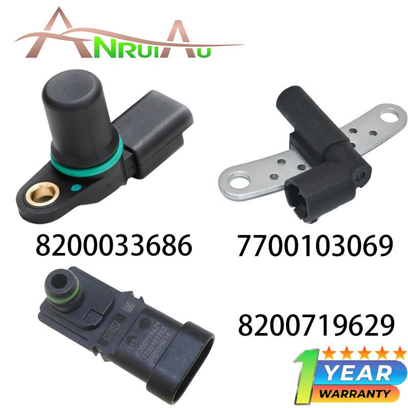 NEW 8200121800 3PCS MAP&Crankshaft Camshaft Position Sensor 7700101970 Compatible with Rernault Nissan 7701058077