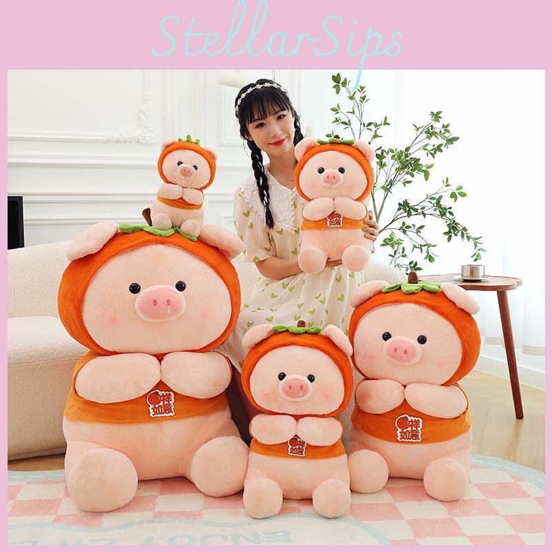 Pig Persimmon Good Cartoon Realistic Plush Toy Animal Doll Soothing Sleep Gift