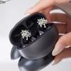Fivela de Diamante para Fone de Ouvido FreeClip, Decoração de Clipe de Orelha para Fone de Ouvido, Acessórios de Floco de Neve, Brincos Femininos de Luxo Leve e Alto Nível, Acessórios de Orelha