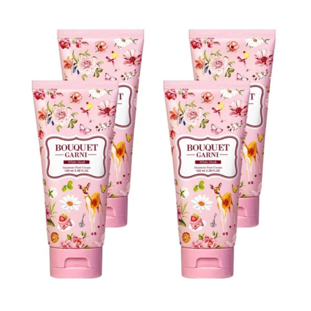 Bouquet Garni White Musk Moisture Foot Cream 100ml*1Pc/2Pcs/3Pcs/4Pcs