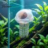 Stress Relief Cave for Aquatic Pets Aquarium Floating Jellyfish Hide, 3D Printed Fish Tank Hidden Shelter Small Hideout, Decorative Pleco Shrimp Betta