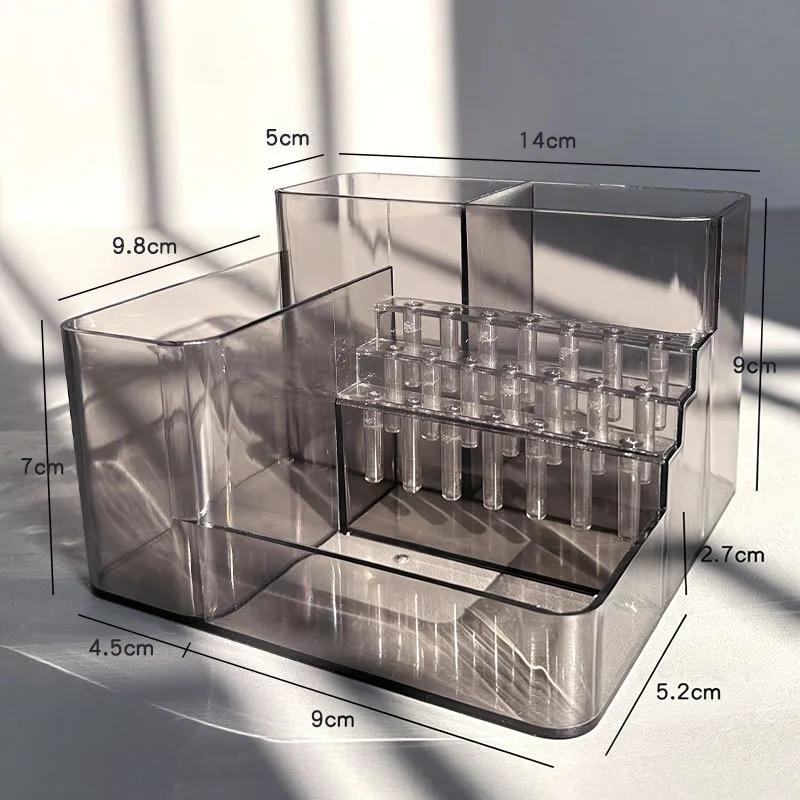 1Pcs Multi Compartment Nail Drill Bit Organizer Case For Nail Salon Desktop Manicure Accessory Plastic Nail Art Tool Storage Box