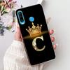 Fashion Crown Initial Letter Case For Huawei P30 Lite P30 Pro Soft Silicone TPU Cover For Huawei P30lite P 30 P30Pro Phone Cases