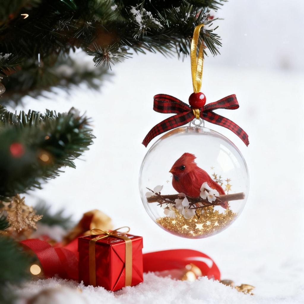 Clear Ornament Balls Hummingbird 3.54Inch Clear Ball Bird Ornaments For Tree Fall Home Party Family Birthday Holiday Wedding