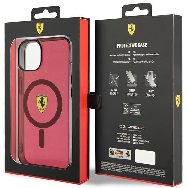 Ferrari FEHMP14SURKR iPhone 14 / 15 / 13 6.1" rosso/rosso custodia rigida Traslucida Magsafe