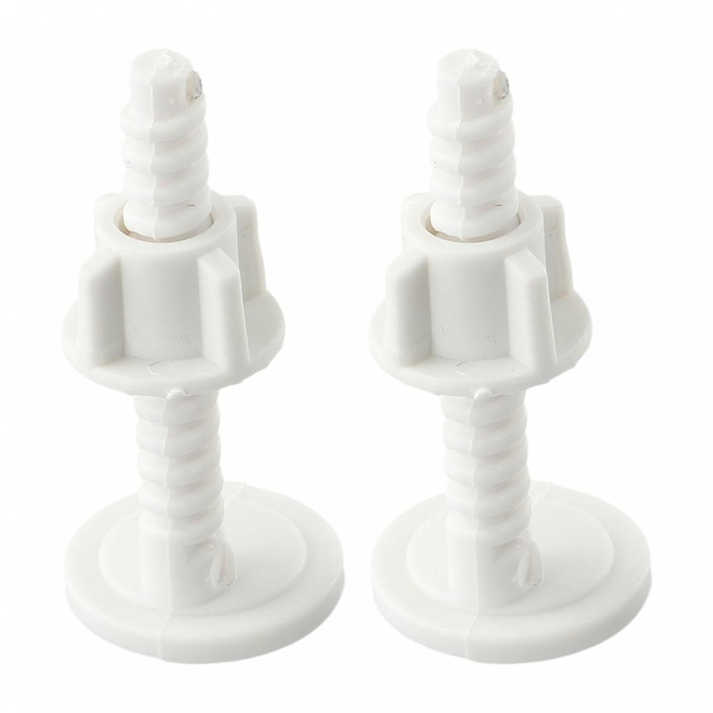 Plastic Toilet Lid Replacement Screw Kit with Fixing Accessories 2PCS White
