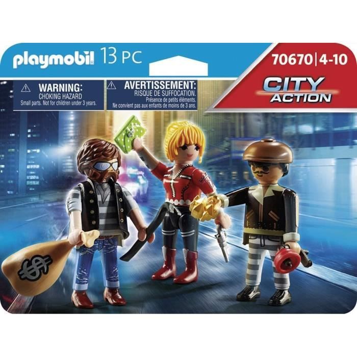 PLAYMOBIL - 70670 - Police Equipe De Bandits - Matériaux Mixtes - Enfant - Multicolore - Mixte - 4 Ans