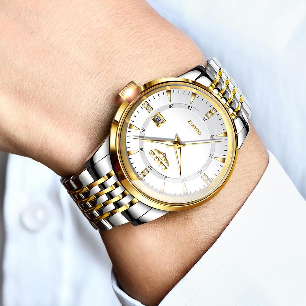 LIGE Men's Waterproof Quartz Watch - Luminous, Multifunctional, Calendar-Equipped Student Watch