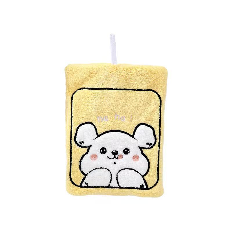 Square Puppy Kids' Coral Fleece Towel - Water Absorbent, Quick Dry, Thick, Soft, Cute