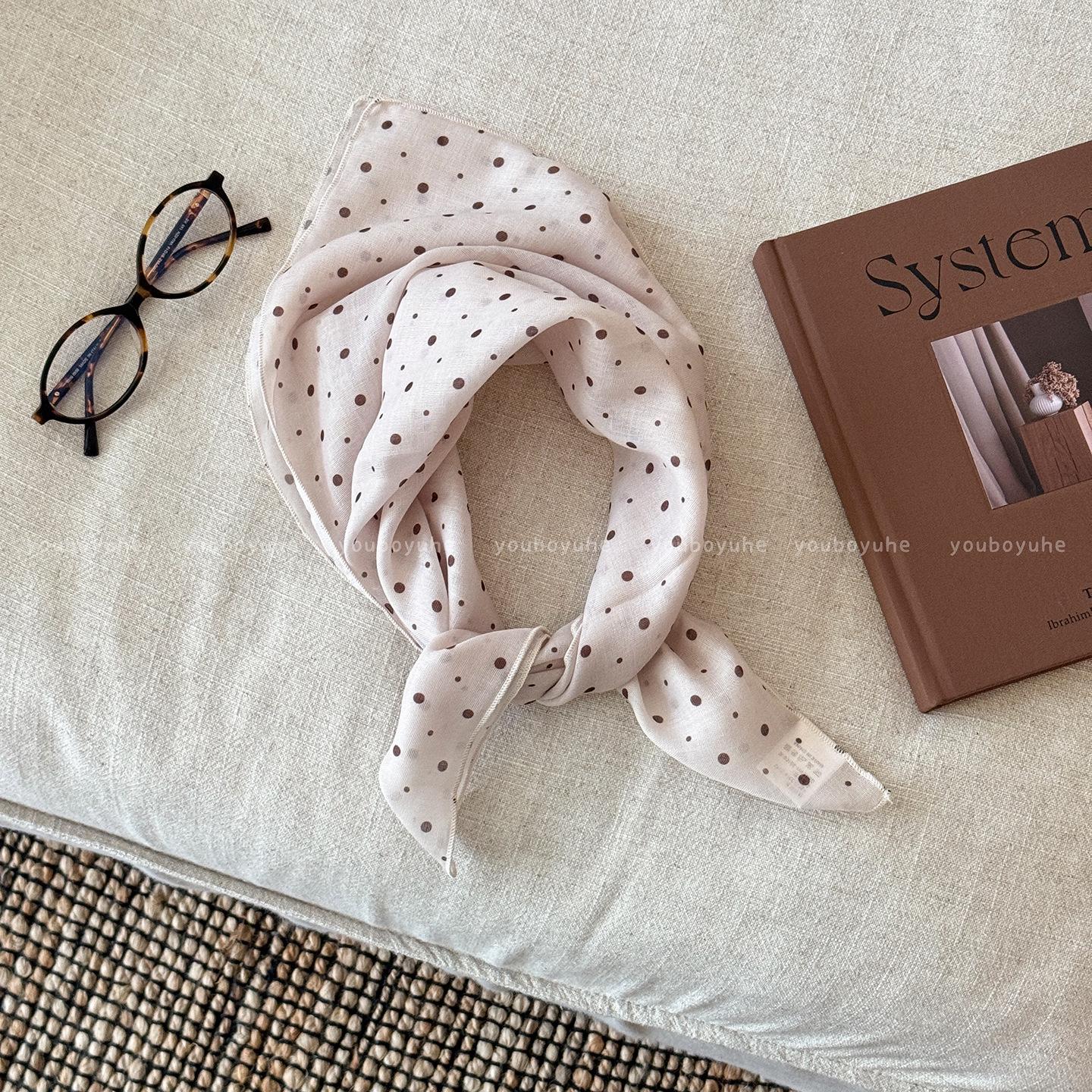 

Korean Brown Iris Silk Neckerchief: Summer 2025 Women s High-End Accessory