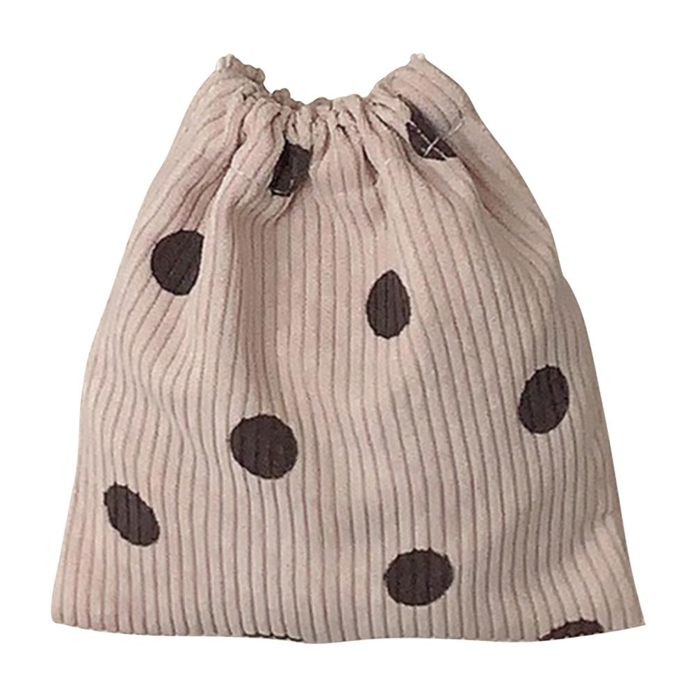 Corduroy Storage Bag Retro Drawstring Cosmetic Bag Casual for Camping (Style 1)