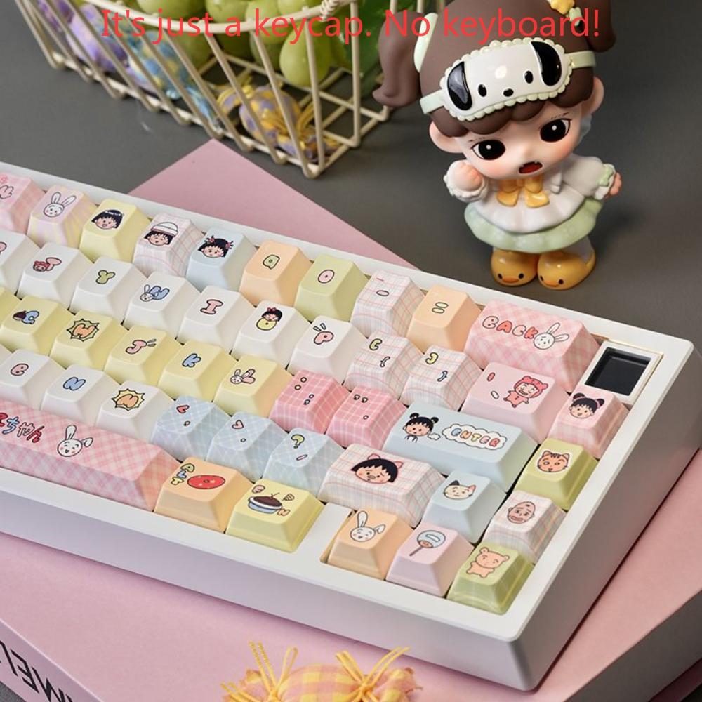 Kleine Maruko Süße Tastenkappe PBT 130 Tasten Cherry MOA Anime Cartoon Thema Geeignet für Mx Gateron Kailh Schalter Mechanische Tastatur
