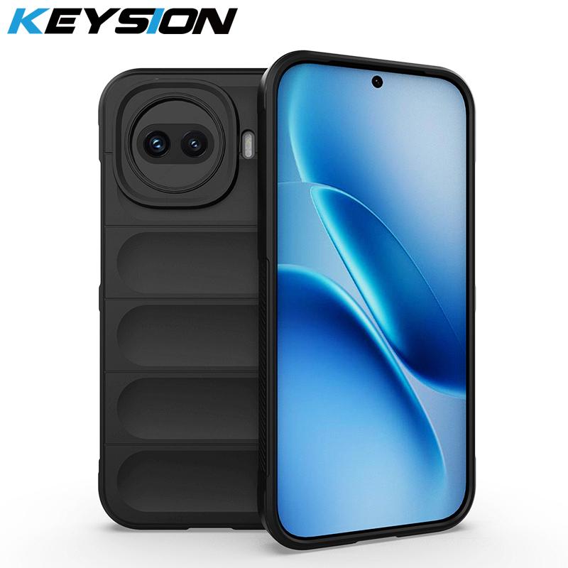 

KEYSION Heavy Duty Shockproof Matte Phone Case for IQOO 15R 5G Anti-skid Soft Silicone Phone Back Cover for IQOO Z11 Turbo for IQOO 15R чёрный