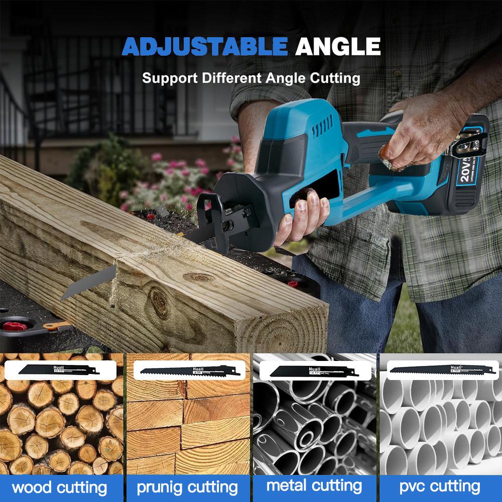 Portable Brushless Reciprocating Saw Handheld Saber Saw Multifunction Metal Wood Pipe Cutting Tool