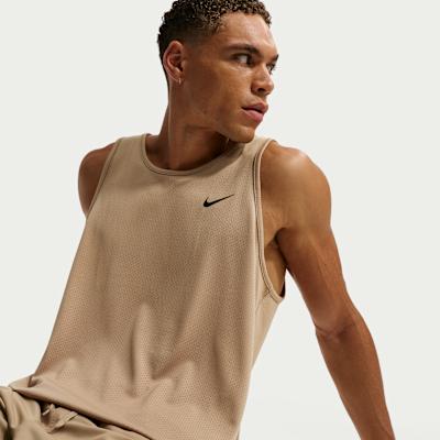 Nike Tank Tops Men's Apricot Tea Brown/Cool Gray/Black/Black Crew Neck