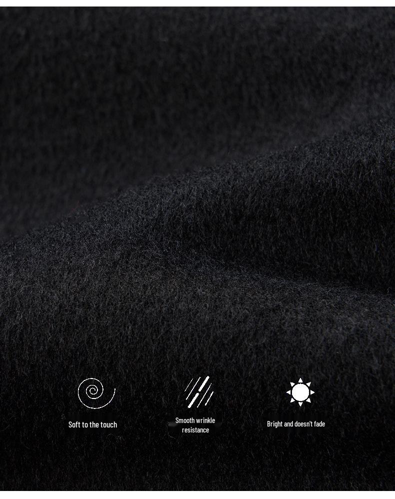 Men's Mid-length Double-faced Cashmere Coat with Down Inner Layer - Dad Style Woolen Outerwear