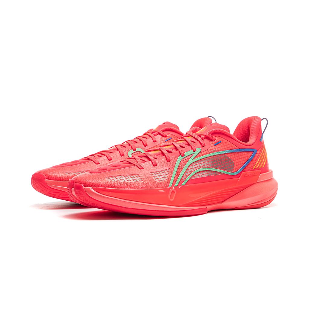 Li Ning ULTRALIGHT Lightweight Low Top Basketball Shoes Men's Fluorescent Crystal Red ABAW005-4
