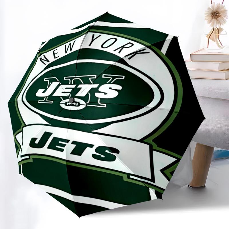 Printed New York Jets logo Folding Umbrella,Outdoor,Leisure,And Travel Umbrella,Durable Umbrella Fabric,Birthday And Holiday Gift