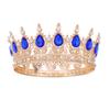 Baroque Round Crown Headwear  European Style Bride's Wedding Dress Birthday and Coming of Age Gift Round Alloy Crown Hair Accessory