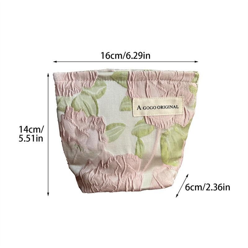 Fresh Sweet Rose Cosmetic Bag Large Capacity Portable Travel Toiletry Pouch
