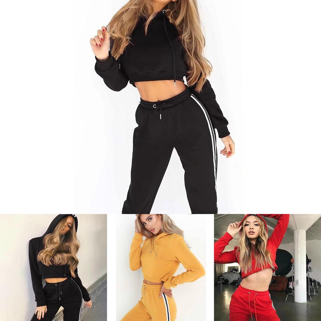 Sets Damen Jogginganzug Oberteile Unterteile Mode Langarm Lockerer Pullover Sportbekleidung