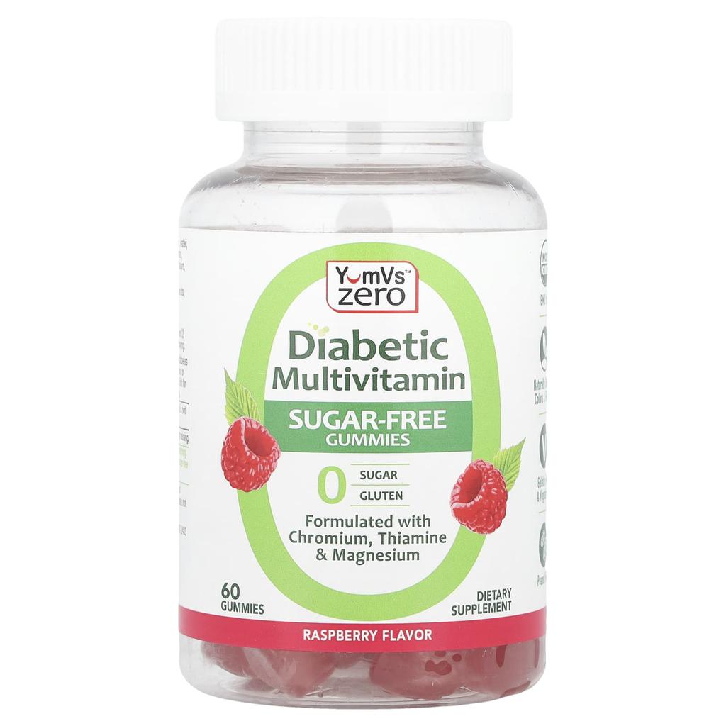 Diabetic Multivitamin Gummy Jelly Zero, Raspberry Flavor, 60 Gummies