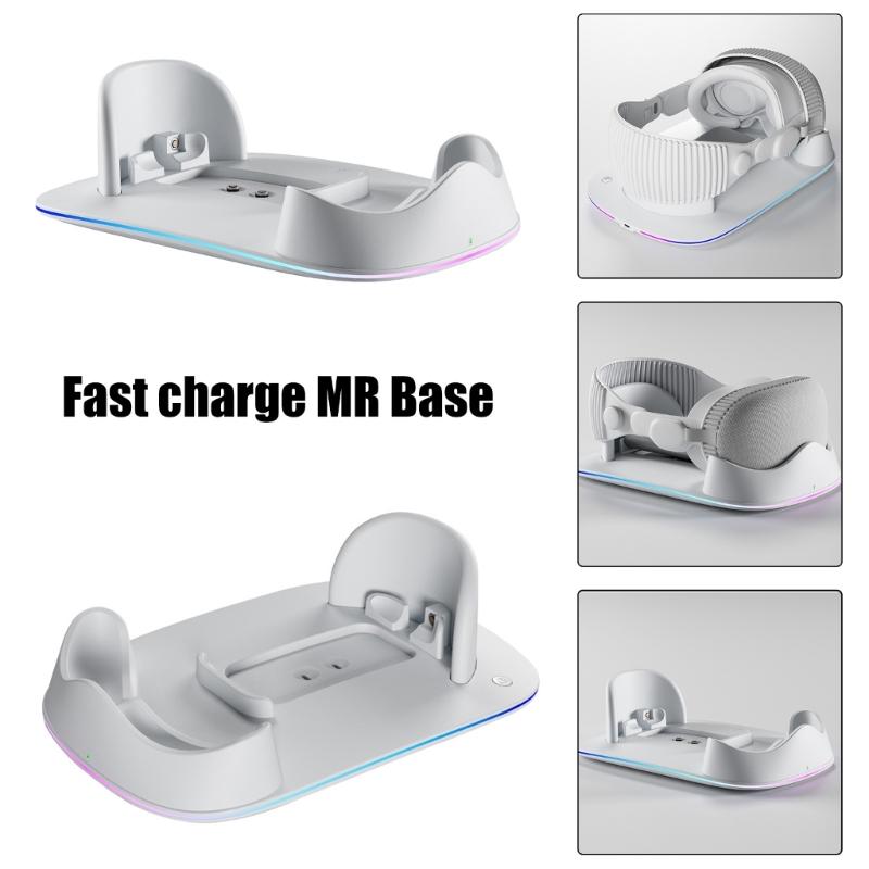 Charging Station Dock Quick Power Charging Base with Intelligent Temperature Control and LED Light for MR Glasses