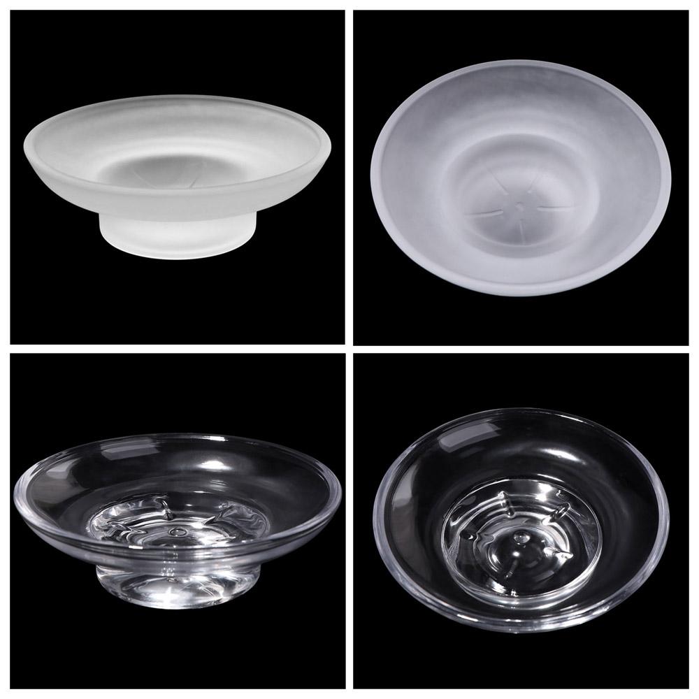 Clear Matte Glass Soap Dish Keep Soap Bars Dry Soap Holder Bathroom Accessories
