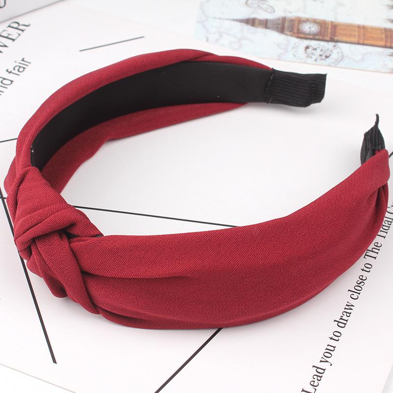 Headband Women Girls 1PC Solid Cross 8 Colors Sweet Cotton Cloth Simple Bow Knot Turban Soft Comfortable Hairband Girls  Jewelry Accessory