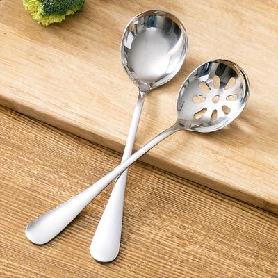 1pc Serving Spoon, Slotted Spoon, Stainless Steel Buffet Restaurant Dinner Spoon, Party Banquet Dining Utensils, Silvery