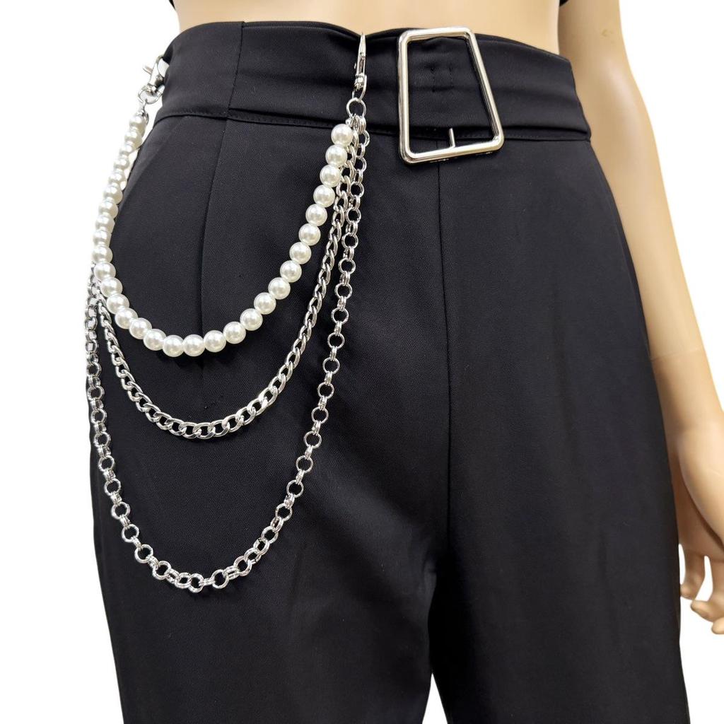 European & American Retro Faux Pearl Waist Chain – Fashionable Multi-layer Jewelry for Women