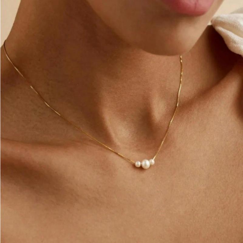

Elegant Temperament Pearl Necklace For Women Fashion Office Banquet Lady Jewelry Accessory Exquisite Charm Choker Chain Gfit