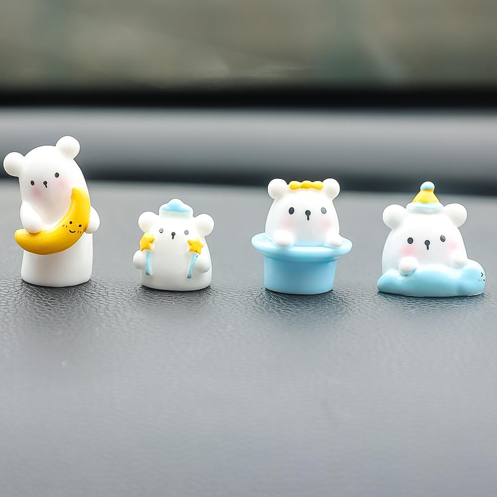 Neue süße Bären-Auto-Harz-Ornamente Cartoon-Mini-Tierpuppe Auto-Armaturenbrett Mittelkonsole Dekorative Accessoires Kreative Geschenke