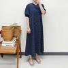 Mizqz Women Stripe Puff Sleeve Short Sleeve Long Dress Size 77 88