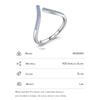 Modian 925 Sterling Silber Einfacher geometrischer blauer Opal verstellbarer Ring für Frauen Pave-Fassung Exquisiter Hochzeit edler Schmuck Geschenk