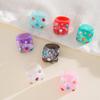 Trendy Minimalist Colored Resin Ring With Vintage Bright Diamonds Irregular Personality Geometric Rings Jewelry Accessories Gift