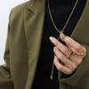 Korean Ins Fashion Trendy Autumn Winter Long Heart-Shaped Knotted Sweater Adjustable 18K Gold Plated Stainless Steel Pendant