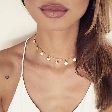 Gothic Style Black Rope Women's Neck Chain Choker Rope Necklaces Gold Color Beads Goth Jewelry Collar For Girl Kpop Chocker