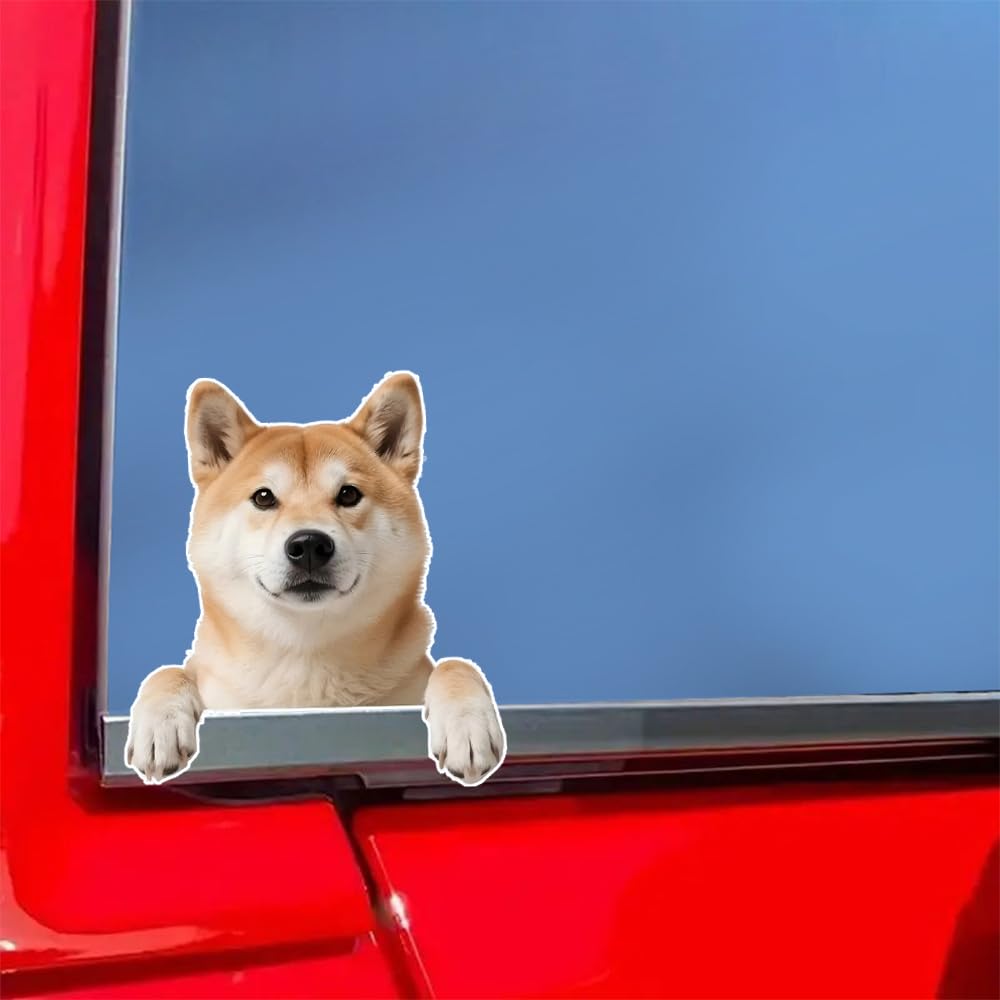 2 kusy 12x13cm Shiba Inu 2D plochá vinylová nálepka - Roztomilý Roztomilý Roztomilý pes