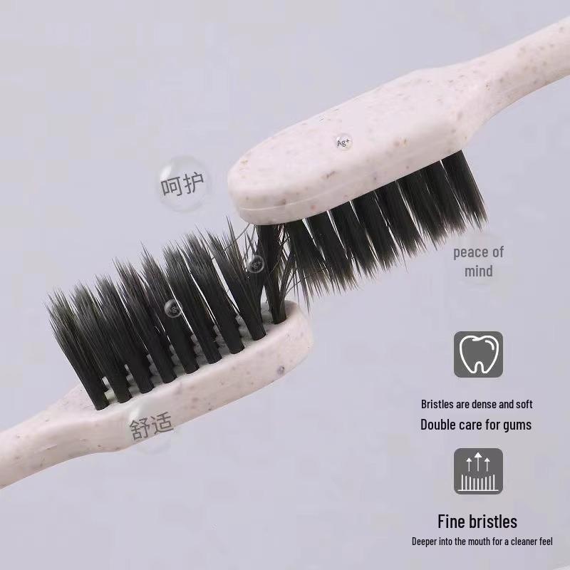 Disposable Soft Bristle Bamboo Charcoal Toothbrush for Adults - Ideal for Guests and Hotel Supplies