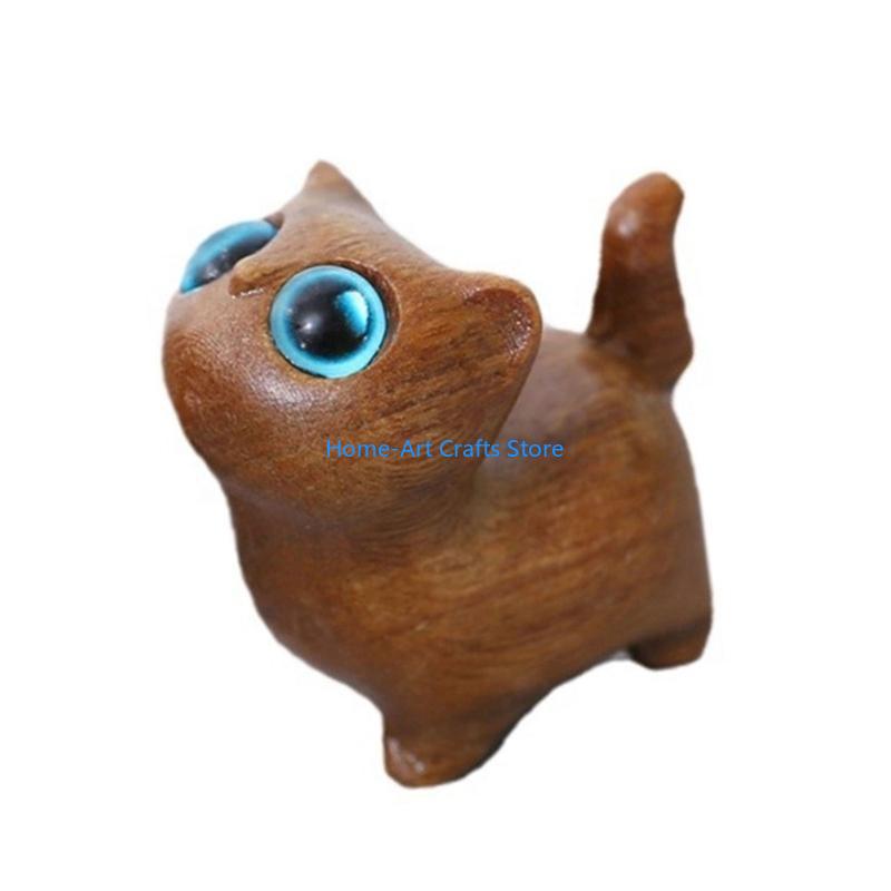 Y3NA Natural Cats Figurine Ornament for Living Room or Office Desk Shelf Decors