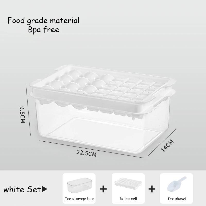 Amazon 32 Gitter Eiswürfelform rund quadratisch Silikon 33 Gitter Eiswürfelform mit Deckel Eiswürfelbox Form