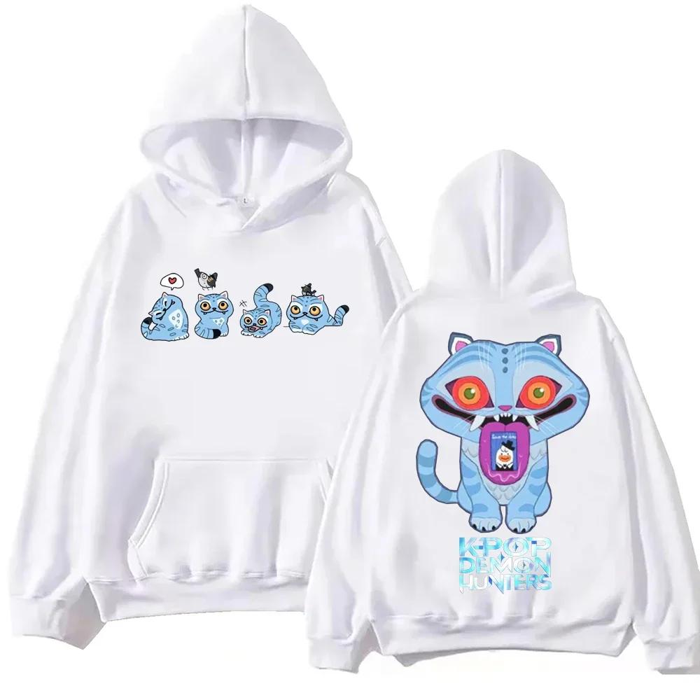 2025KPop Demon Hunters Tiger Hoodie Harajuku Pullover Tops Sweatshirt Autumn Winter Hooded Casual Female Fashion Unisex