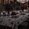 Lace Halloween Decoration Lightweight Spider Web Tablecloth Creepy Black Tablecloth  Party Supplies