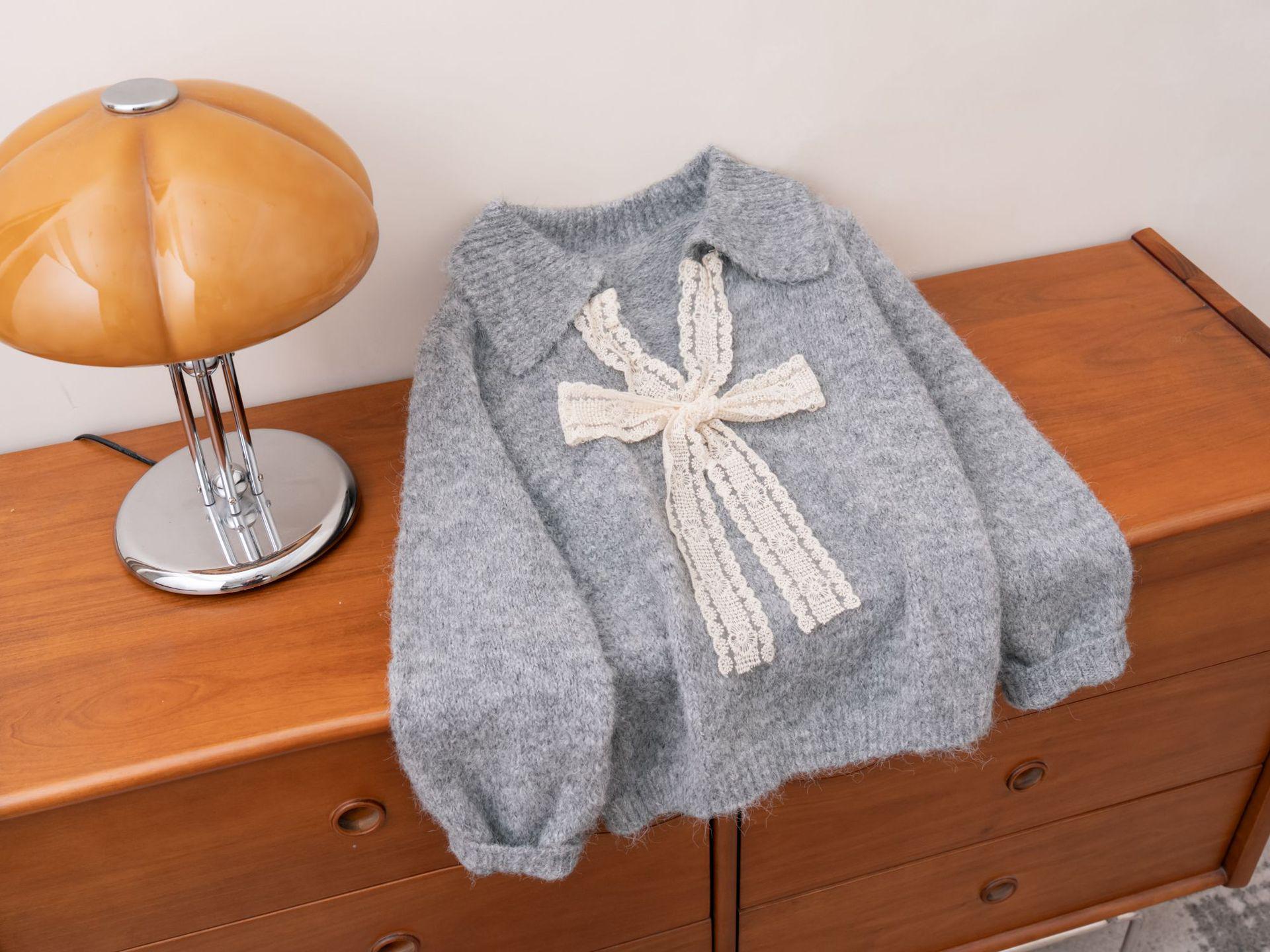 

2025 Early Autumn/Winter Korean Style Lace-up Bow Knitwear Slimming Versatile Women s Cardigan Sweater One Size