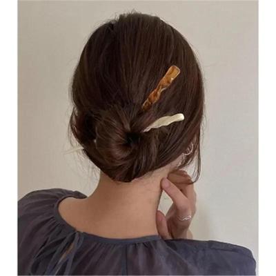 Chinese Style Floral Print Hair Sticks Vintage Acetate Resin Women Hairpins Clip Pin Headwear Wedding Jewelry Accessories