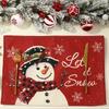 1/4pcs Snowman Christmas Placemats Linen Tableware Mat Christmas Decorations For Home Kitchen 2026 Xmas Navidad Noel Table Decor