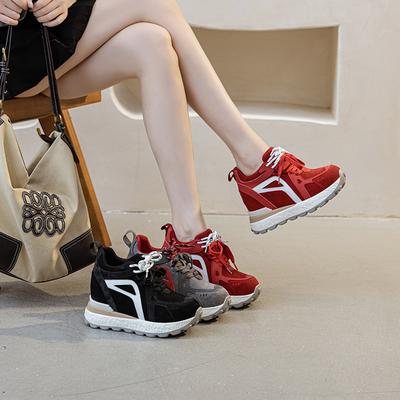10CM Angola Red Forrest Gump Shoes 2025 New Casual Shoes Inner Height Increase Small Color Matching Versatile Sports Shoes Women